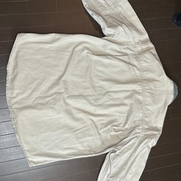 Vintage Woolrich Men’s L Outdoor Work Shirt 100% Cotton Twill Khaki Button-Up - Picture 9 of 10